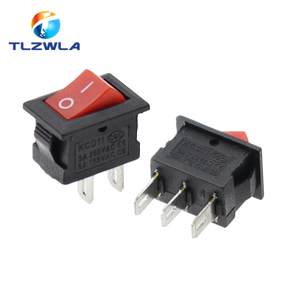Color: MULTI, Size: 4XL - 5/10PCS KCD11 Rocker Switch 10*15mm Mini Push Button Switch ON-OFF / ON-OFF-ON 2 Pins / 3 Pins 3A 250VAC / 6A 125VAC 10x15mm