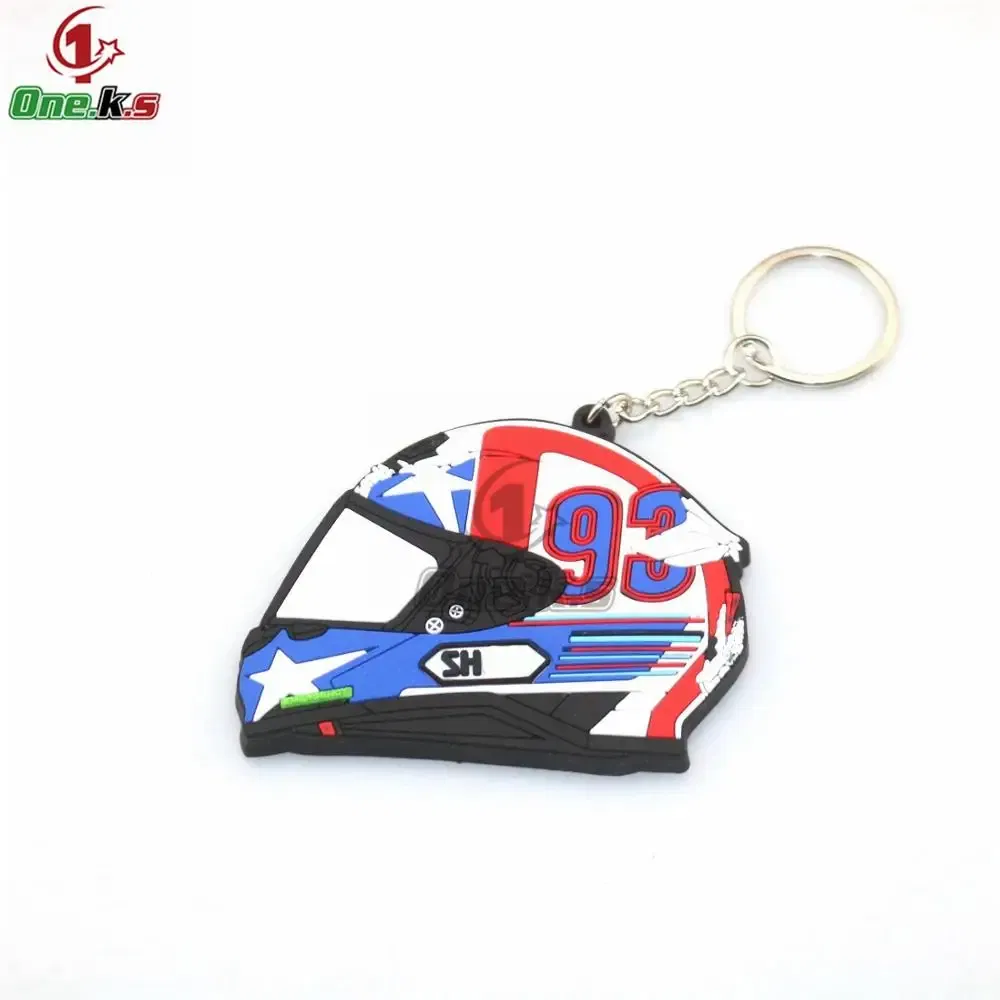 Color: black - Rubber Motorcycle Key Ring Key Chain cool keychain 3D Soft For motorcycle helmet 93 AGV