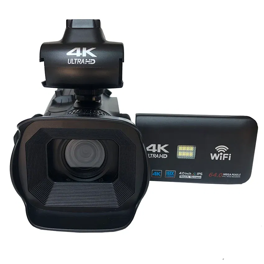 Bundle: Bundle1, Color: WHITE, Ships From: CHINA - Top 4.0"Touch Screen Digital Video Camera YouTube Camcorder 4K Ultra HD camera 64MP Streaming Camera