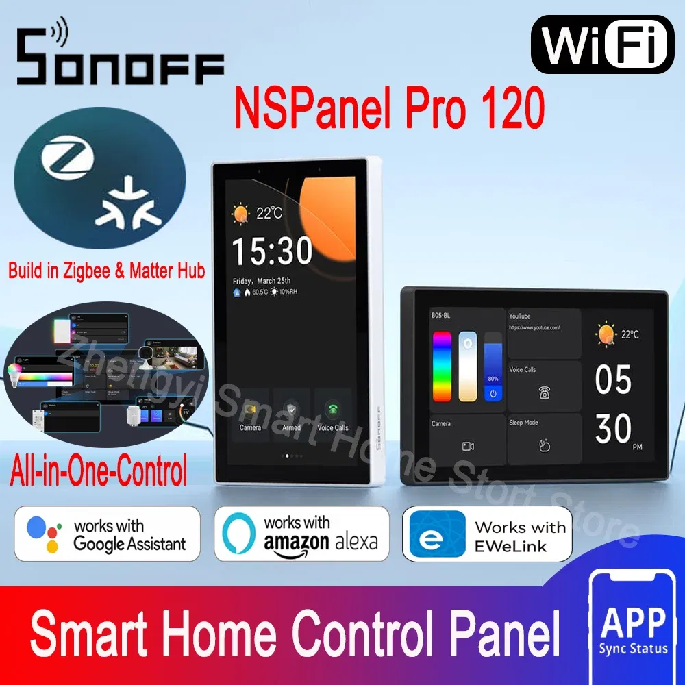 Bundle: Bundle4, Ships From: CHINA - New! NSPanel Pro 120 Type Smart Home Control Panel Smart Thermostst Power Consumption DIY Switch Module Support Sonoff Devices