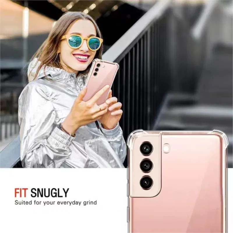 Color: Red - Clear Shockproof Case for Samsung Galaxy A16 A36 A25 A35 A55 A15 A54 A34 A14 A24 A05S A73 A53 A33 A23 A13 4G 5G Back Cover