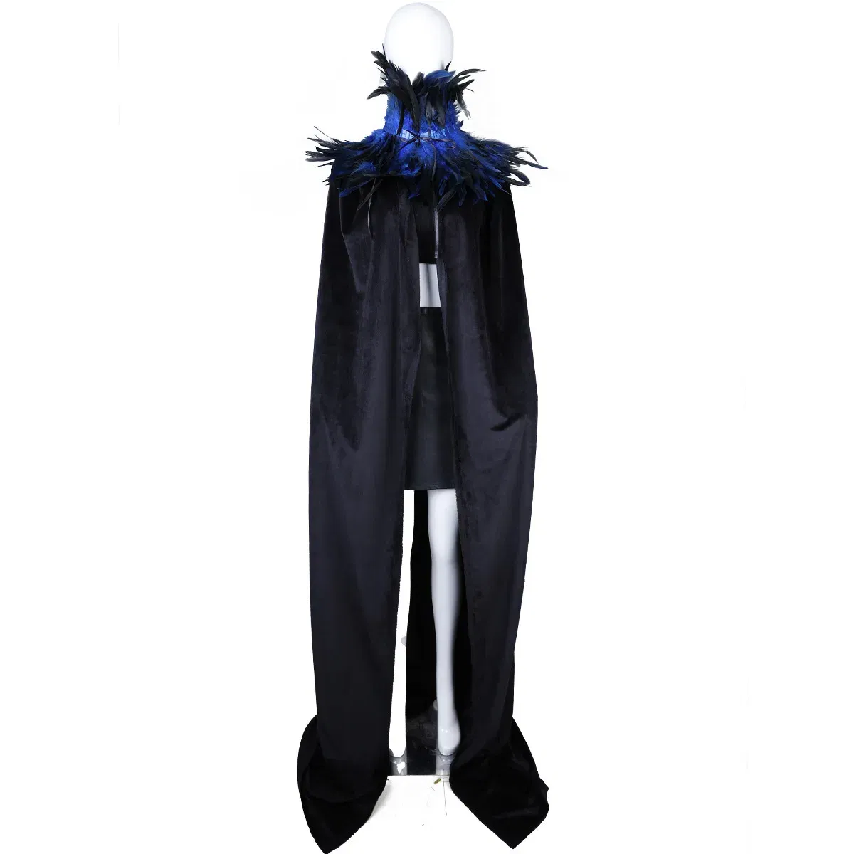 Color: Silver - Feather Shawl With  Elegant Gothic Style Cloak With Soft Feathers Perfect For Halloween Or Cosplay