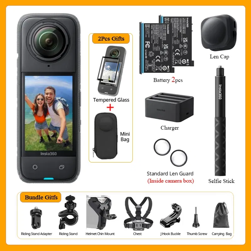Bundle: Bundle3, Color: Pink, Ships From: CHINA - Top Insta360 X4 Now arrival 8K Waterproof 360 Action Camera, 4K Wide-Angle Video 2290mAh Battery Insta360 X4 Sport Camera