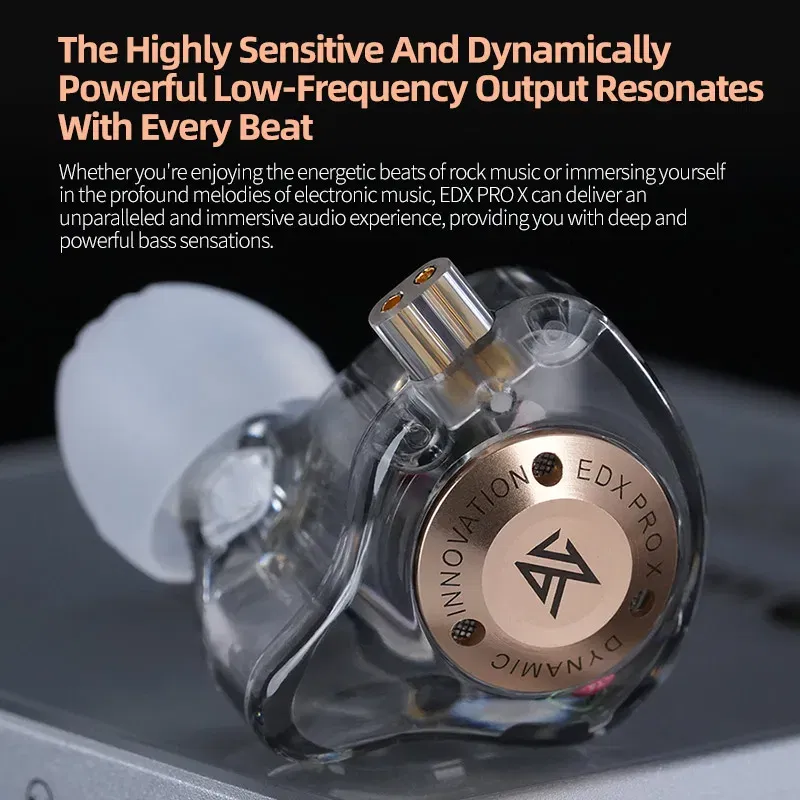 Color: Blue - KZ EDX Pro X Dynamic Drive Earphone HIFI Bass Music Earbud Sport Noise Cancelling In Ear Headset with 2Pin Detachable Cable