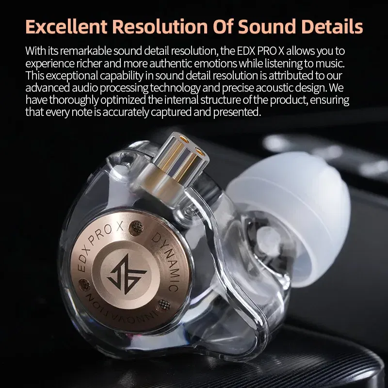 Color: Blue - KZ EDX Pro X Dynamic Drive Earphone HIFI Bass Music Earbud Sport Noise Cancelling In Ear Headset with 2Pin Detachable Cable