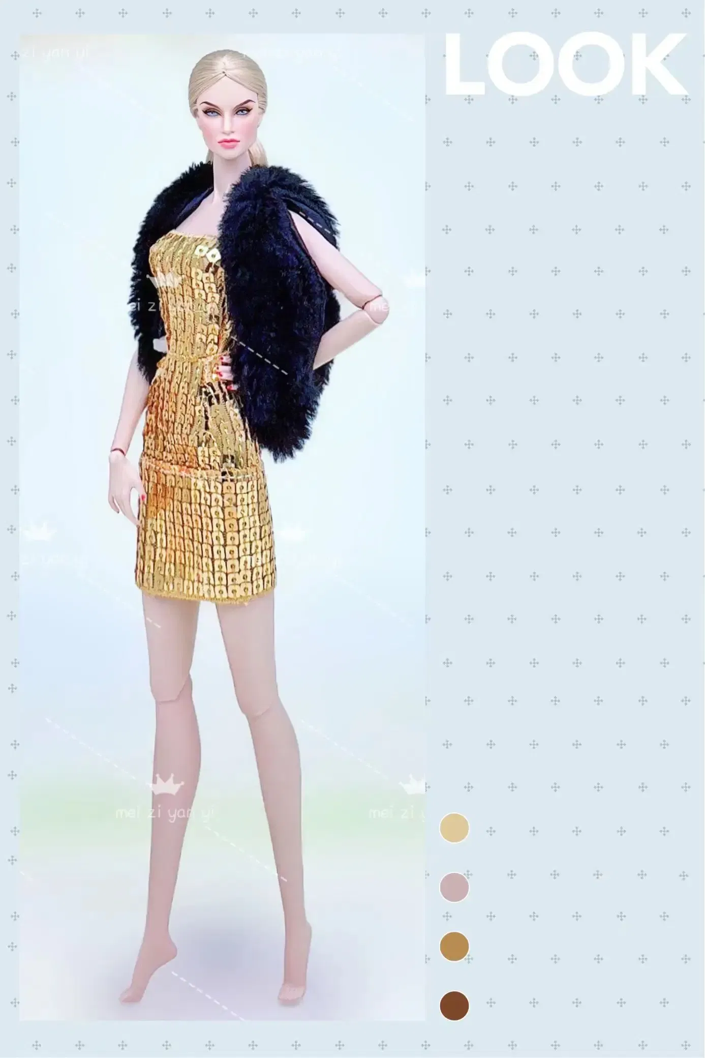 Color: WHITE - Clothes for barbie doll accessories Dress