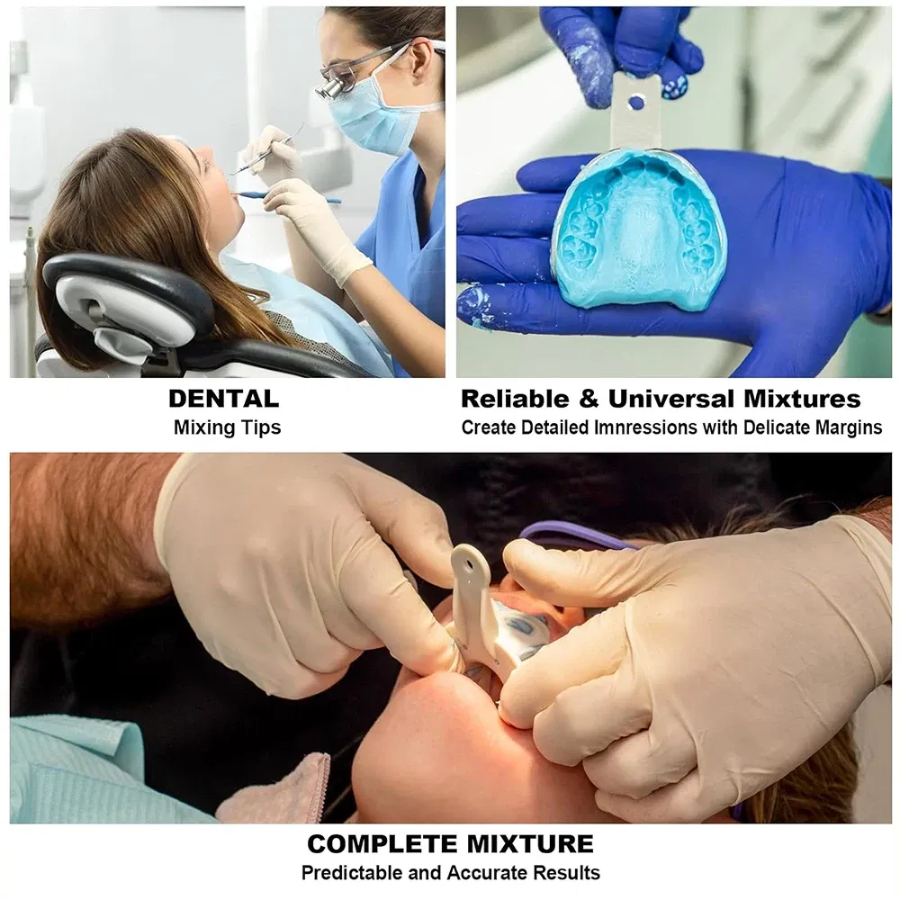Color: Light Purple - Denspay 50Pc Dental Silicone Rubber Conveying Mixing Head Disposable Impression Materials Mixing Tube Dentistry Materials