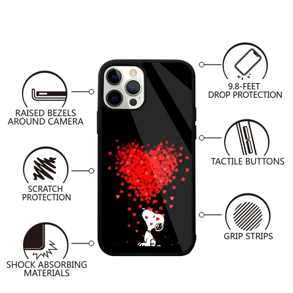 Color: Brown, Material: ABS - Anime Cartoon-S-Snoopy-s Phone Case For iPhone 16,15,14,13,12,11,Plus,Pro,Max,Mini Magsafe Magnetic Wireless Charging