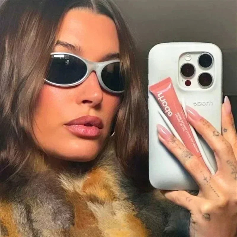 Color: Beige, Material: PE - Lipstick Soft Silicone DIY Rhode Phone Case for IPhone 16 Pro Max 16Pro 16Plus Portable Lip Gloss Holder Ins Hot Cover