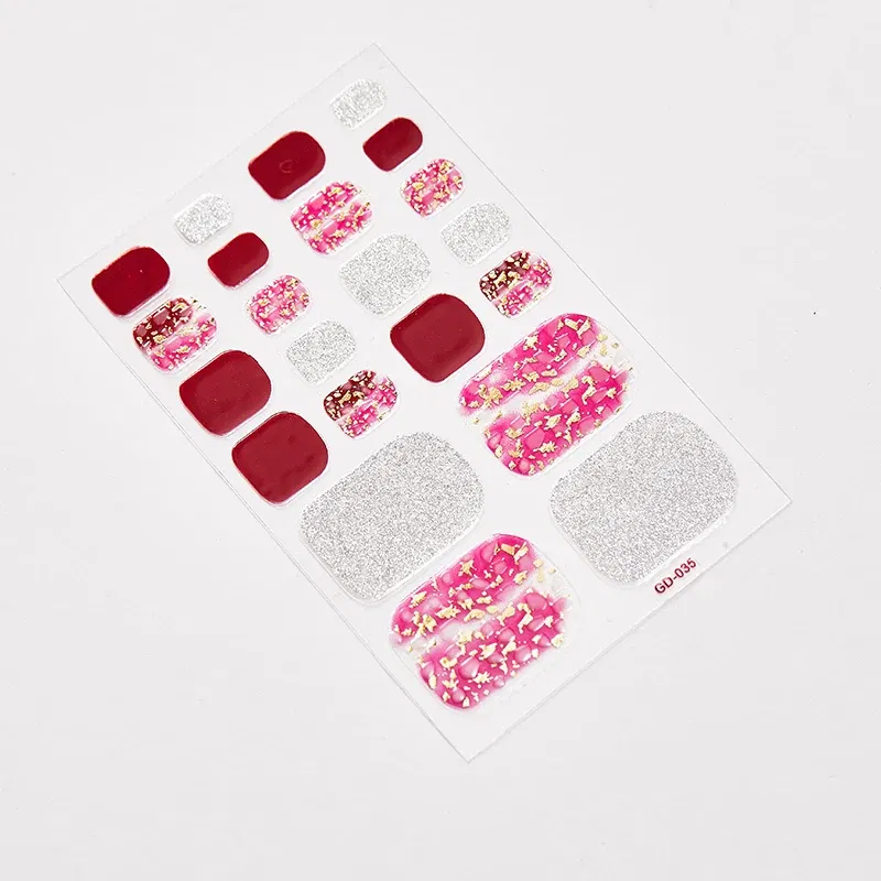 Color: Gold/Bronze - 22 Tips/Sheet Fashion Nails Sticker Designer Nail Accesoires Nail Adhesive Nail Wraps DIY Valentines Loveliness Designed Shiny