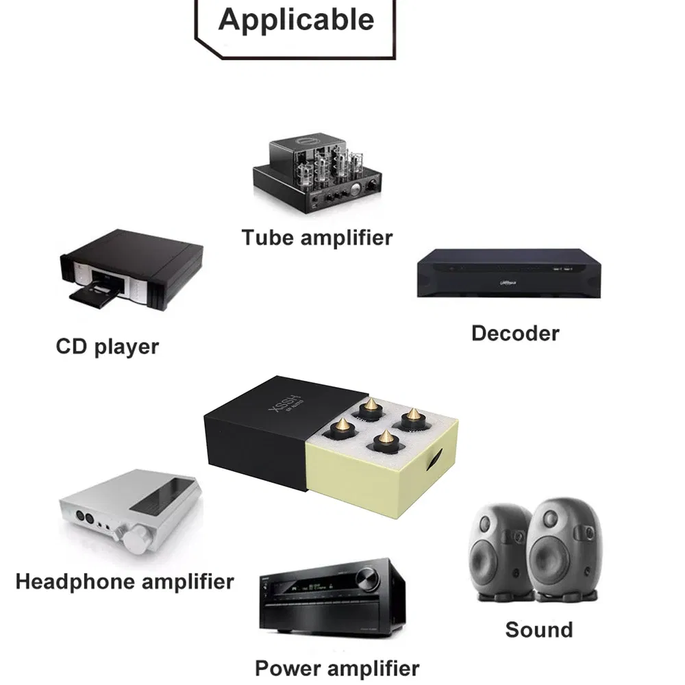 Color: Silver, Bundle: Bundle 2 - 2023 New Shock Absorber Spikes XSSH Audio Audiophile Damping Pad HIFI Speaker CD Player Amplifier Aluminium isolation Feet Spike