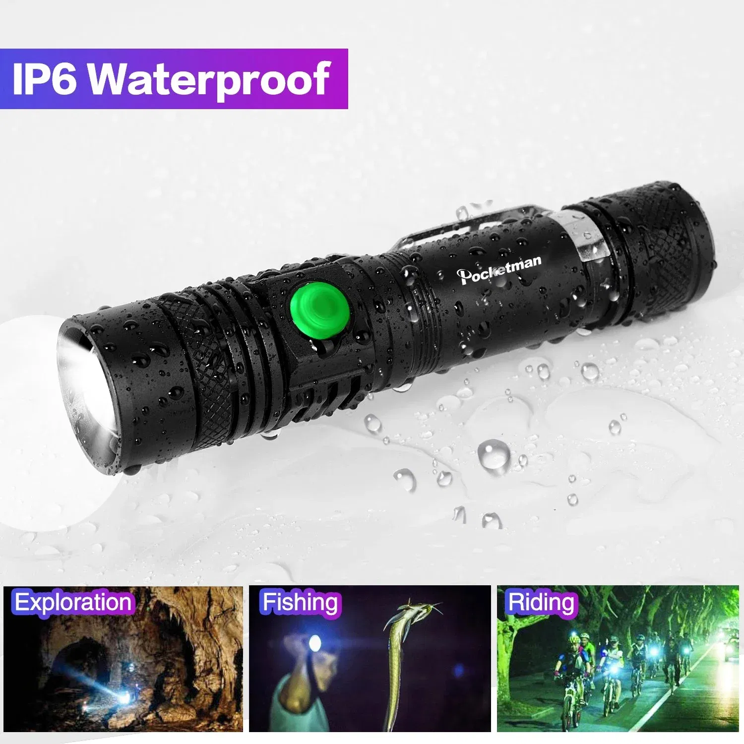 Emitting Color: changeable - Ultra Bright Flashlight USB Linterna LED Torch Lanterna Power Tips Bicycle Light Rechargeable Use 18650