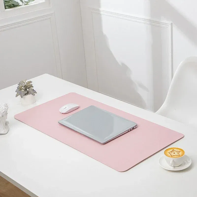 Color: Chocolate - Large Mouse Pad Extra Big Non-Slip Desk Pad Waterproof PU Leather Desk Table Protector Gaming Mouse Mat for Game Office Work