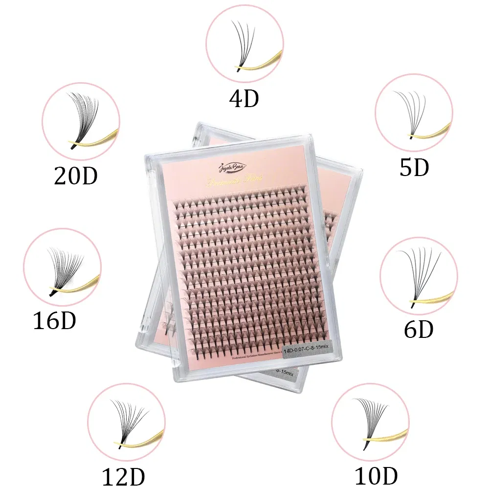 Color: silver, Curl: D, Thickness: 0.07mm, Length: 10mm, Ships From: CHINA - Goddess Premade Volume Fans 5D 6D 10D 12D 14D 16D 20D  Individual Lashes Extension Pointy Stem Russian Volume Fans 120/320 fans