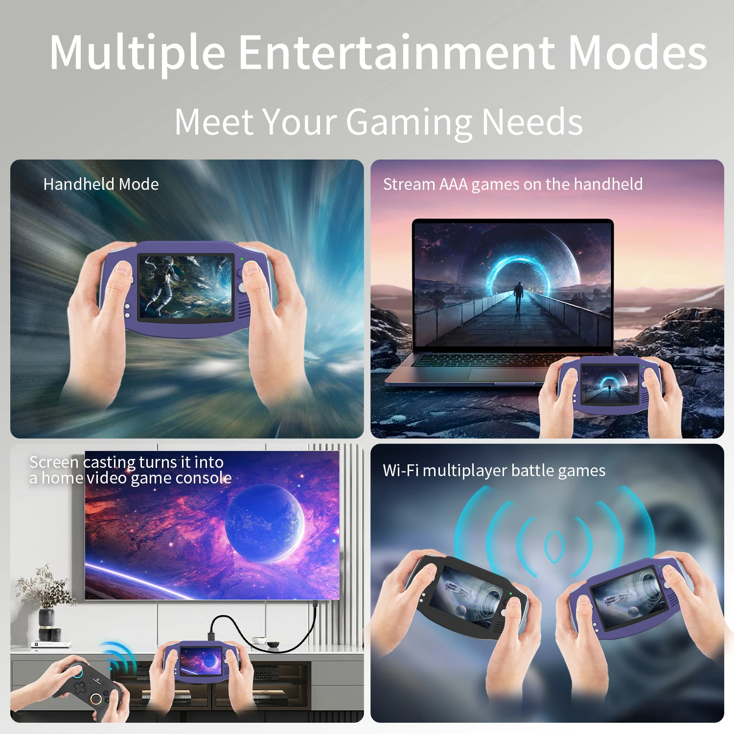 Color: SKY BLUE - ANBERNIC RG34XX Retro Handheld Game Console 3.4” IPS Linux 64-bit 3500mAh Video Gaming Player Supports Streaming WIFI Bluetooth