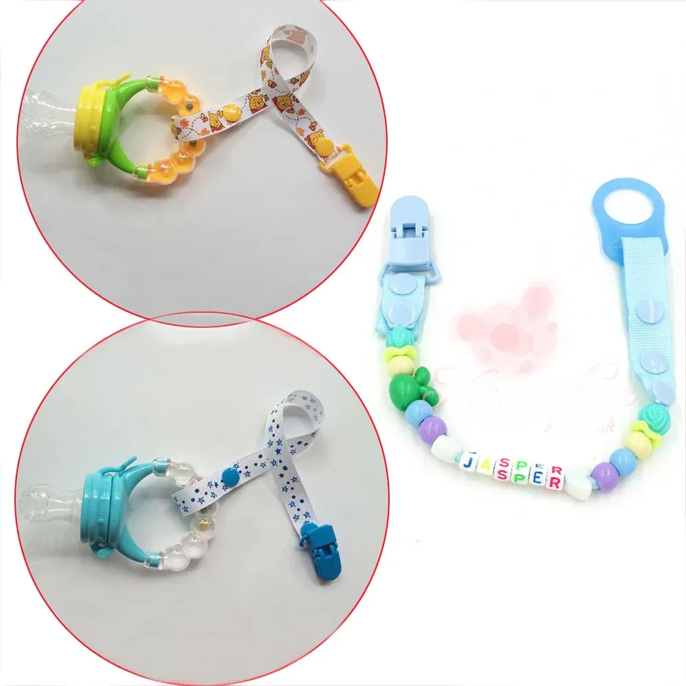Color: Green - Sutoyuen 40pcs Hot D Shape Kam Plastic Pacifier Clips Plastic Baby Soother Dummy Suspender Chain Holder Clips for 20mm Ribbon