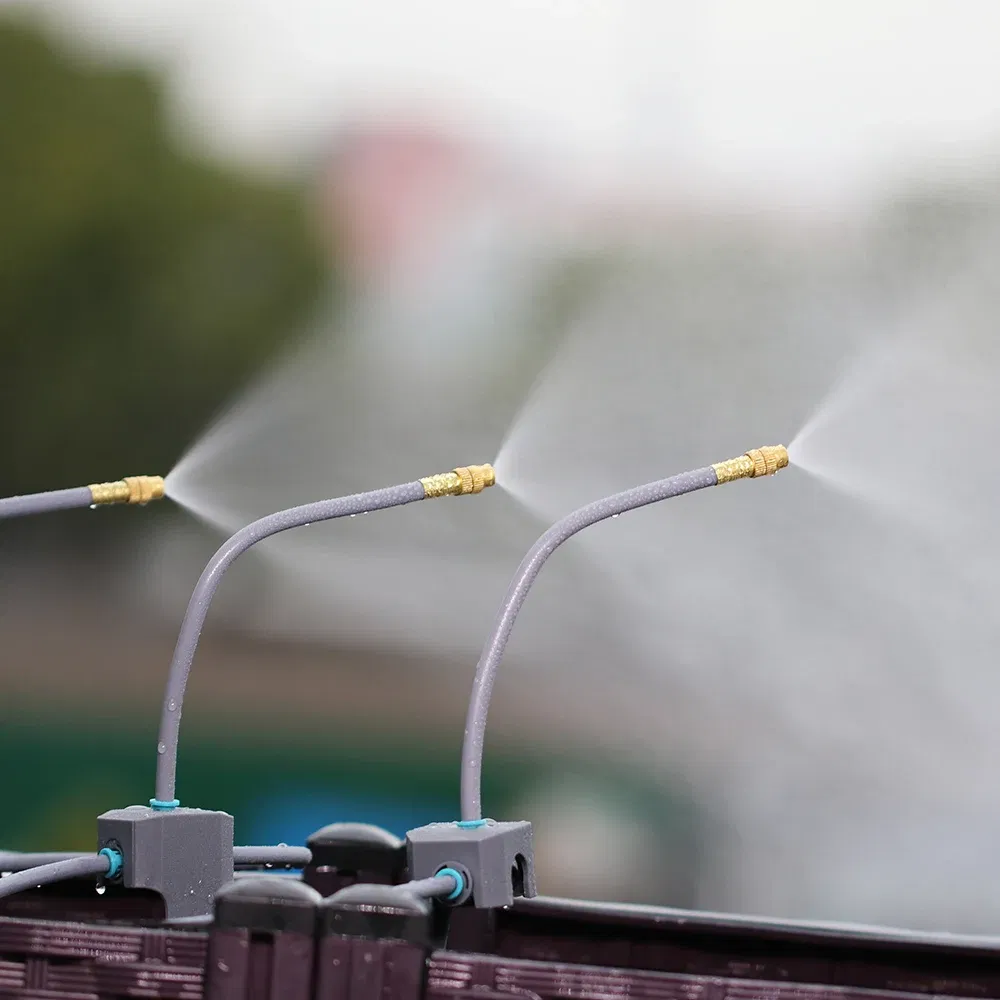 Color: Black - 20-50CM New Adjustable Brass Spray Sprinklers Nozzle Extension 360?° Misting Systems Garden Lawn Watering Irrigation Quick Push