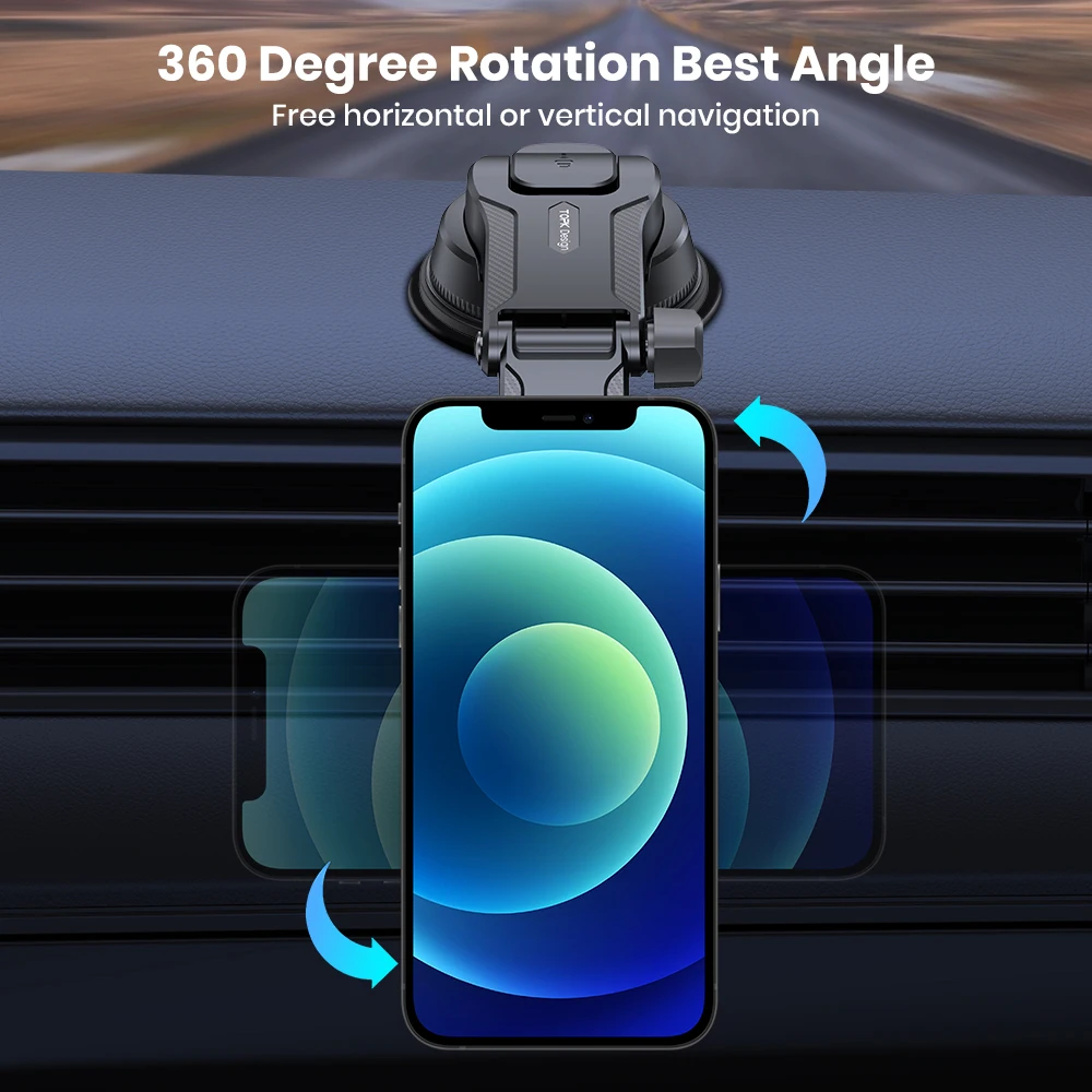 TOPK Mag-safe Magnetic Car Phone Holder Mount,Adjustable horizontally &vertically Single-Hand Operation for iPhone 15 14 13 Plus