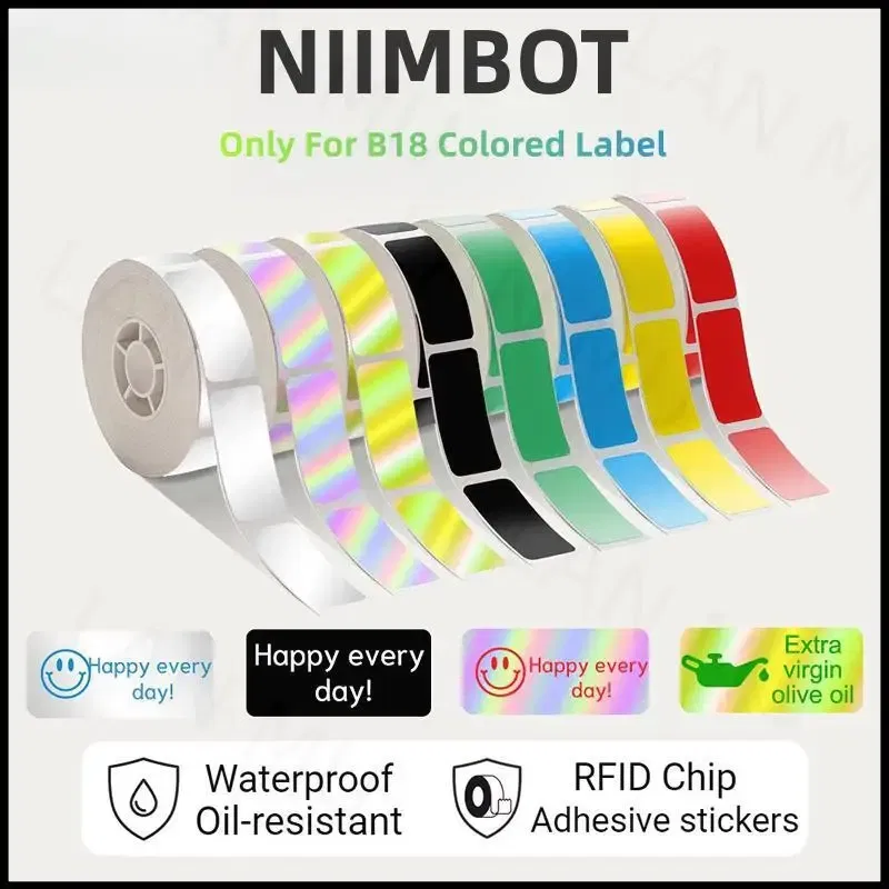 color: GRAY - NIIMBOT B18 Printer label,Tapes for Thermal Transfer Label Printer/Color label , for a long time without fading,14x30mm series.