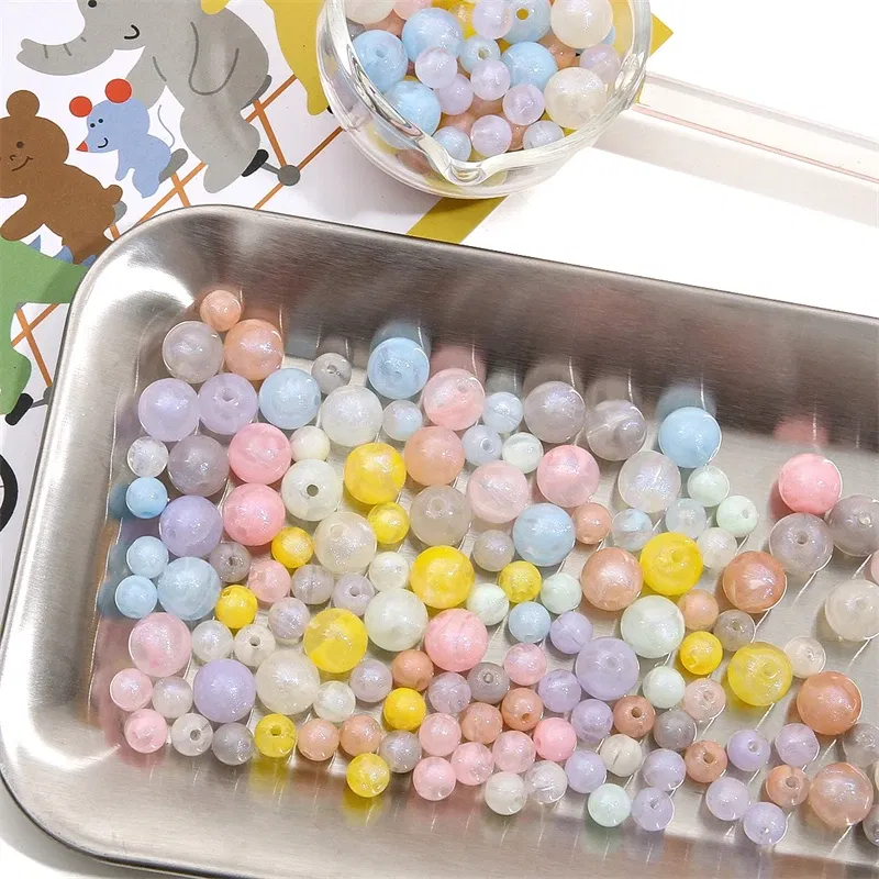 Color: Clear, Ships From: CN - 20/50pcs 8/12mm Acrylic Round Pearl Luster Beads for Earring Necklace Keychain DIY Jewelry Making