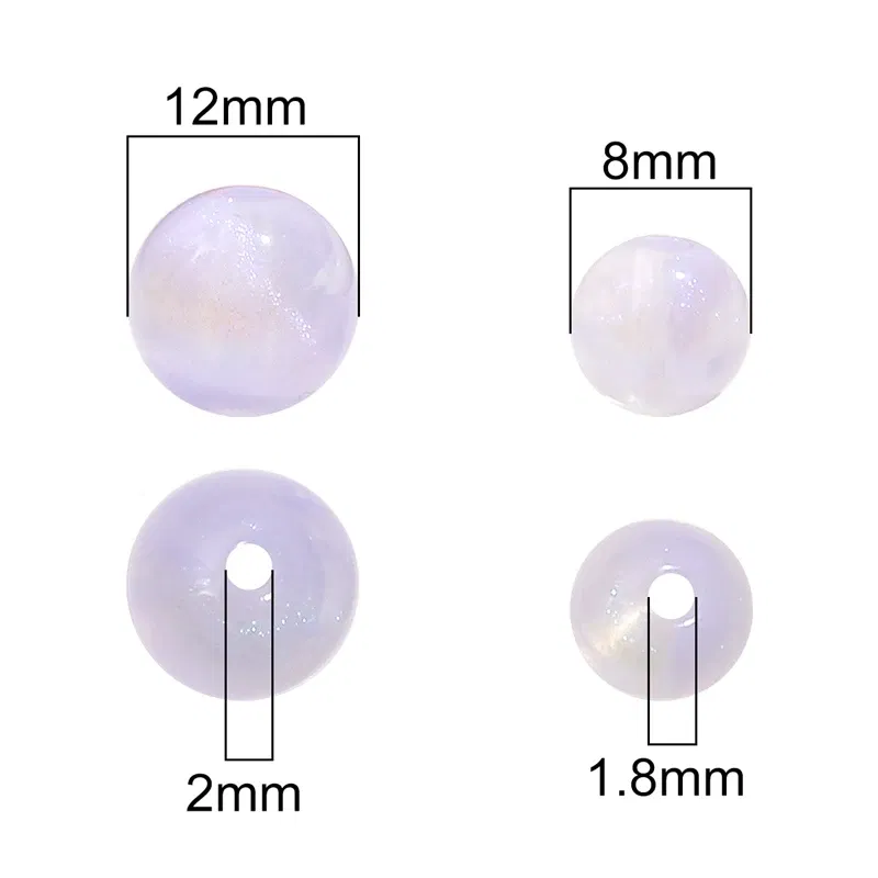Color: Clear, Ships From: CN - 20/50pcs 8/12mm Acrylic Round Pearl Luster Beads for Earring Necklace Keychain DIY Jewelry Making