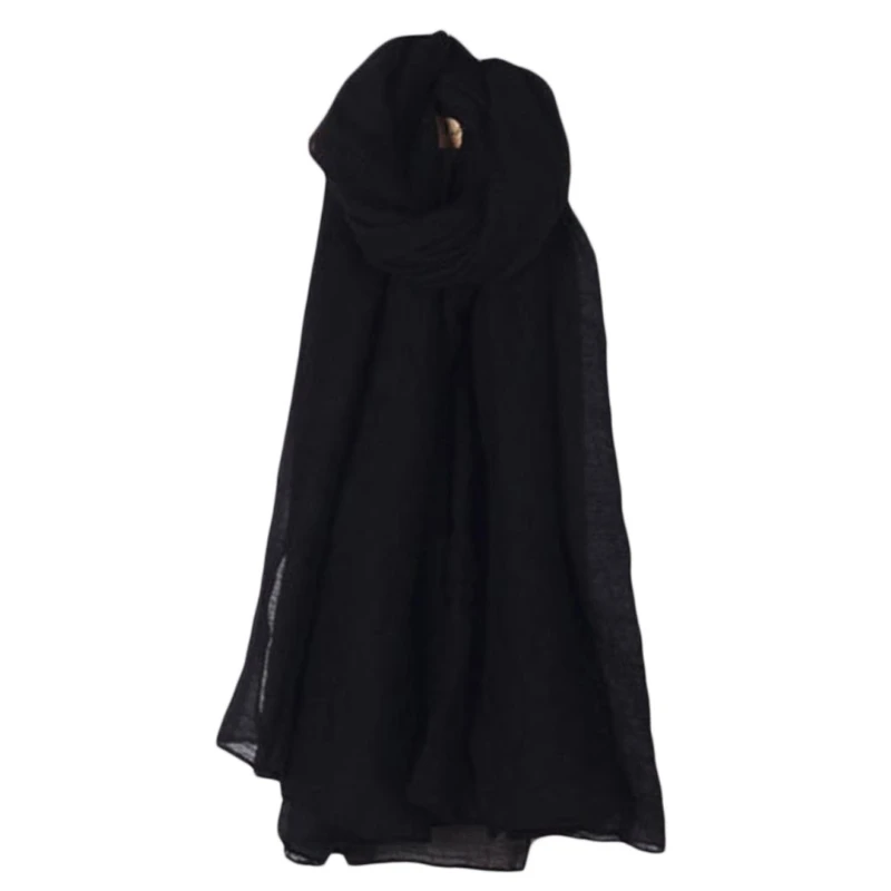 Color: Rose Red - 652F Women Solid Color Scarfs Large Long Lightweight Headscarf Linen Sheer Shawl Wrap