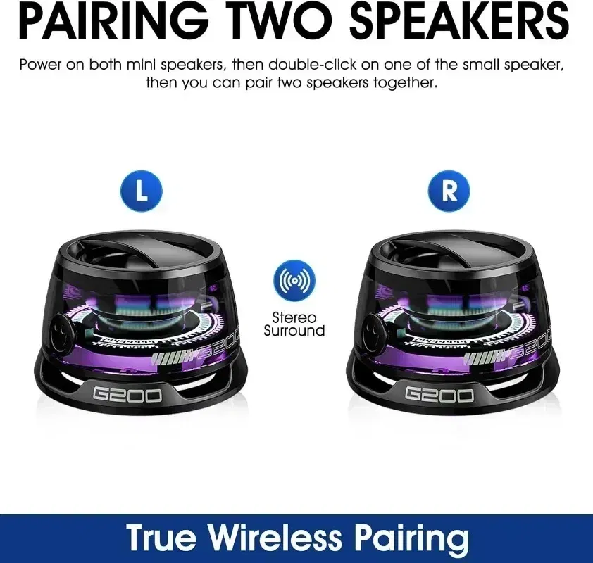 Color: Pink, Ships From: CHINA - Portable Bluetooth Speaker G200 RGB Lighting Magnetic Speaker BT5.3 Mini Sound Box 7 Hours Playback Phone Holder