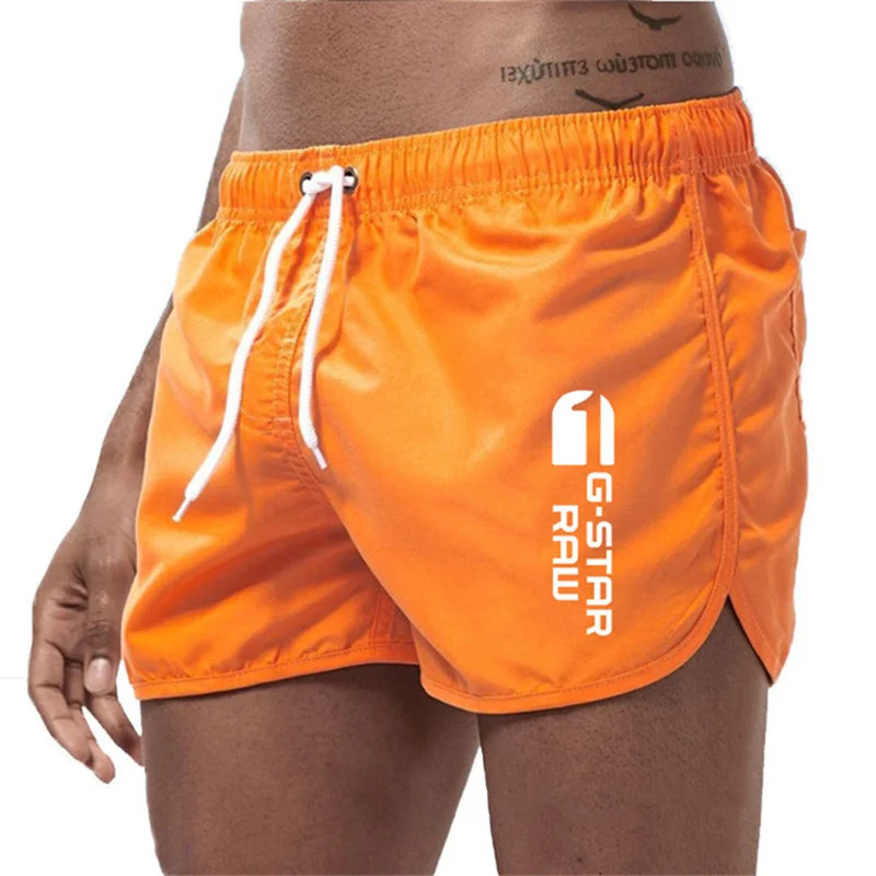 Color: Pink, Size: L - Summer new men's luxury beach pants clothing quick dry gym jogging sexy shorts vacation casual swimming trunks