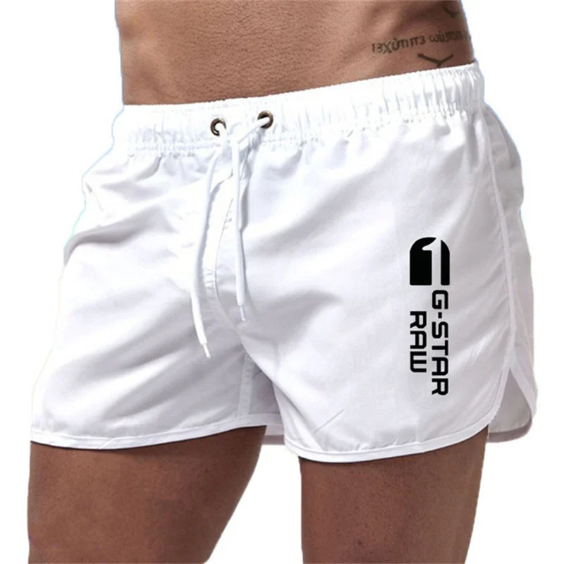Color: Pink, Size: L - Summer new men's luxury beach pants clothing quick dry gym jogging sexy shorts vacation casual swimming trunks
