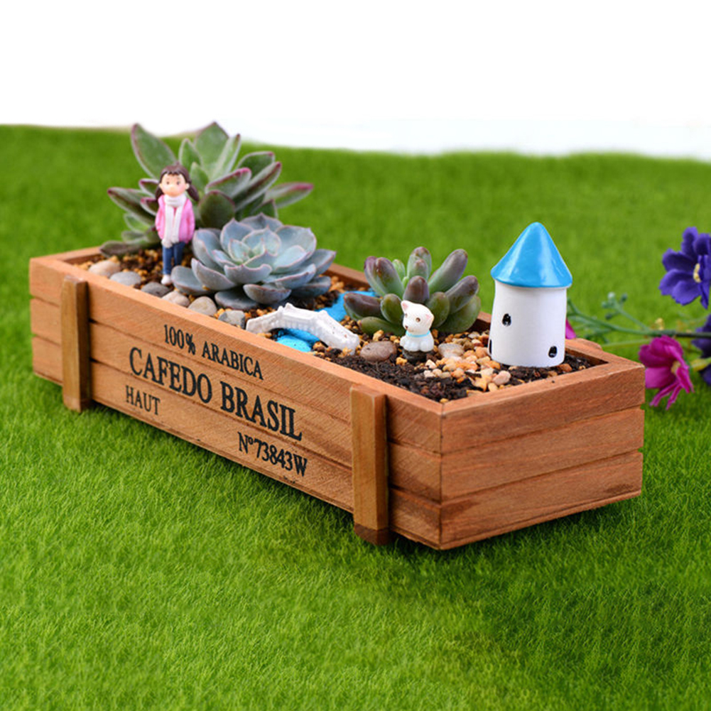 HOT SALES!!!New Arrival Wood Planter Box Garden Yard Rectangle Flower Succulent Container Plant Pot Wholesale Dropshipping