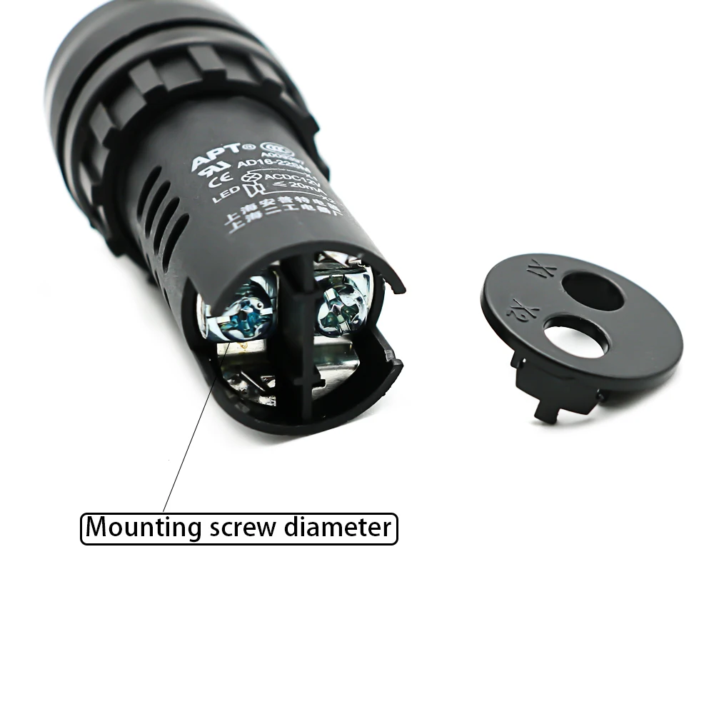 Color: WHITE - AD16-22SM 22mm Panel Diameter AC 12V 24V 110V 220V Flash Signal Light Red LED Active Buzzer Beep Alarm Indicator Green Yellow