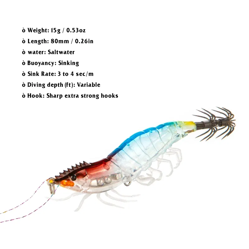 Color: Light Yellow, Size: 80mm - ILURE Squid Bait Squid Jigs Horizontal Luminous Webfoot Octopus Egi Lure Wobbler Artificial Hard Bait Cuttlefish Hook Tackle