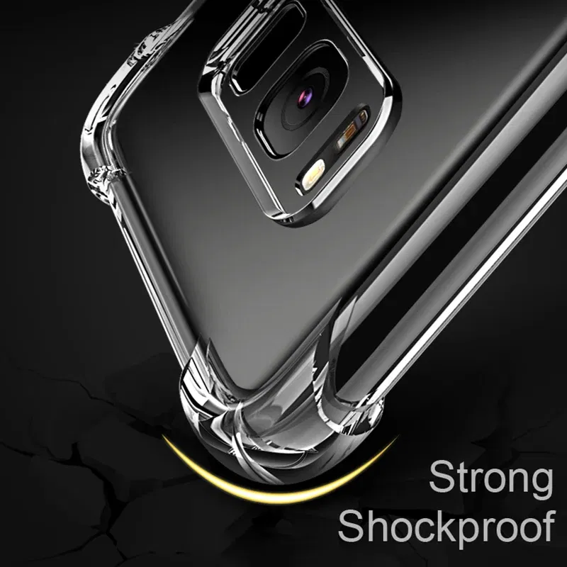 Material: Plastic - Clear Case For Samsung Galaxy S20 S21 FE S22 S10 S9 S8 Plus S10E Note 8 9 10 20 Plus ShockProof Transparent Soft Cover Case
