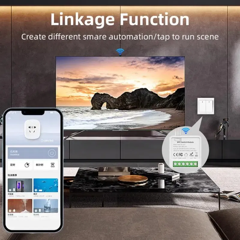 Bundle: Bundle5, Ships From: CHINA - Tuya WiFi Mini DIY Smart Switch 1/2/3/4 Gang 16/10A 2 Way Control Smart Home Automation Module Via Alexa Google Home Smart Life