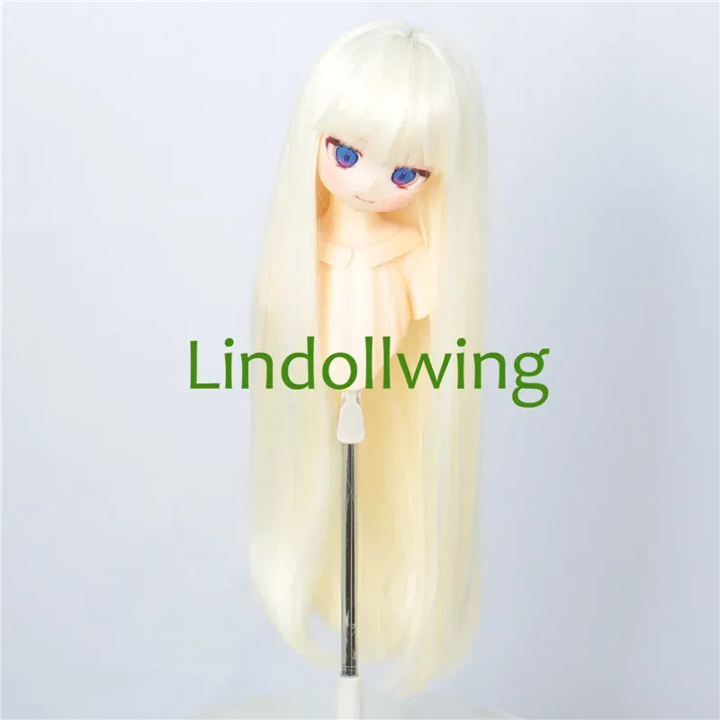 Color: green - 1/3 BJD Wig Pullip Dal DD Dollfie Doll Wig 8-9 inch Long Collection Wig