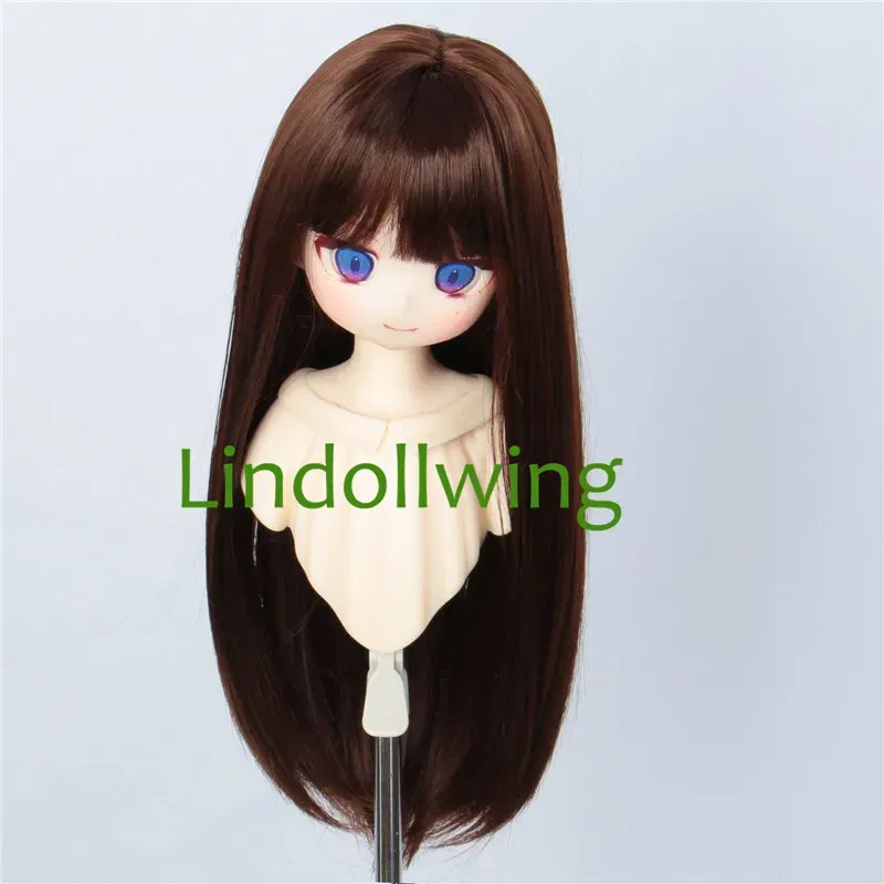Color: green - 1/3 BJD Wig Pullip Dal DD Dollfie Doll Wig 8-9 inch Long Collection Wig