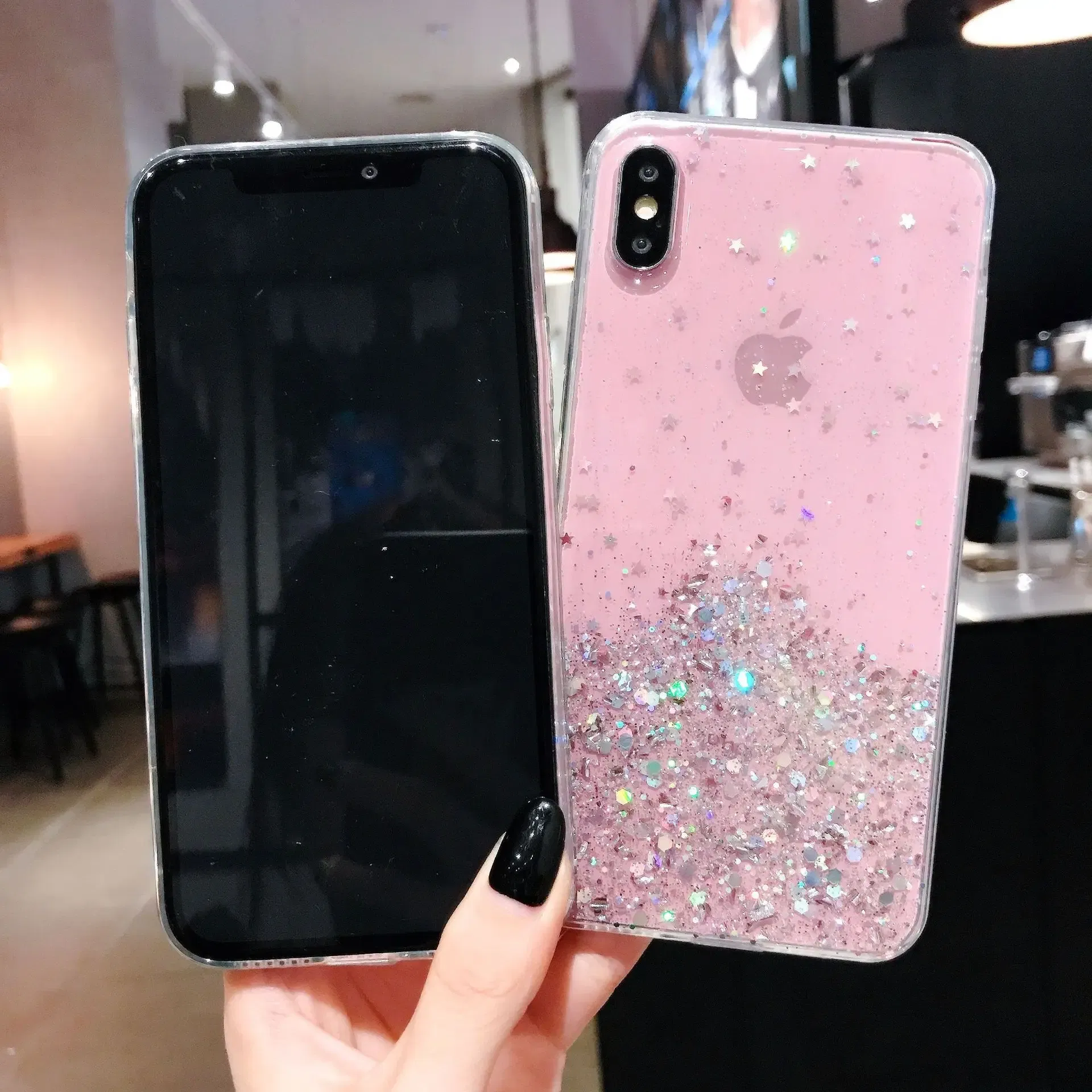 Color: PURPLE, Compatible-Phone Models: For iPhone 11 Pro - 16 Pro Max, Epoxy Resin Case, iPhone 15 Case with Sequins, Epoxy Case, iPhone 14 Case, Glitter Girls Designs, 13 Pro Max, 15Pro