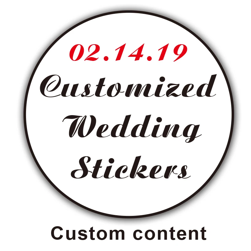 Color: BROWN - 100PCS 3-10cm Custom LOGO Wedding Sticker Personalized Design Your Label Candy Gift Box Birthday Party Seal Sticker Self-adhesiv