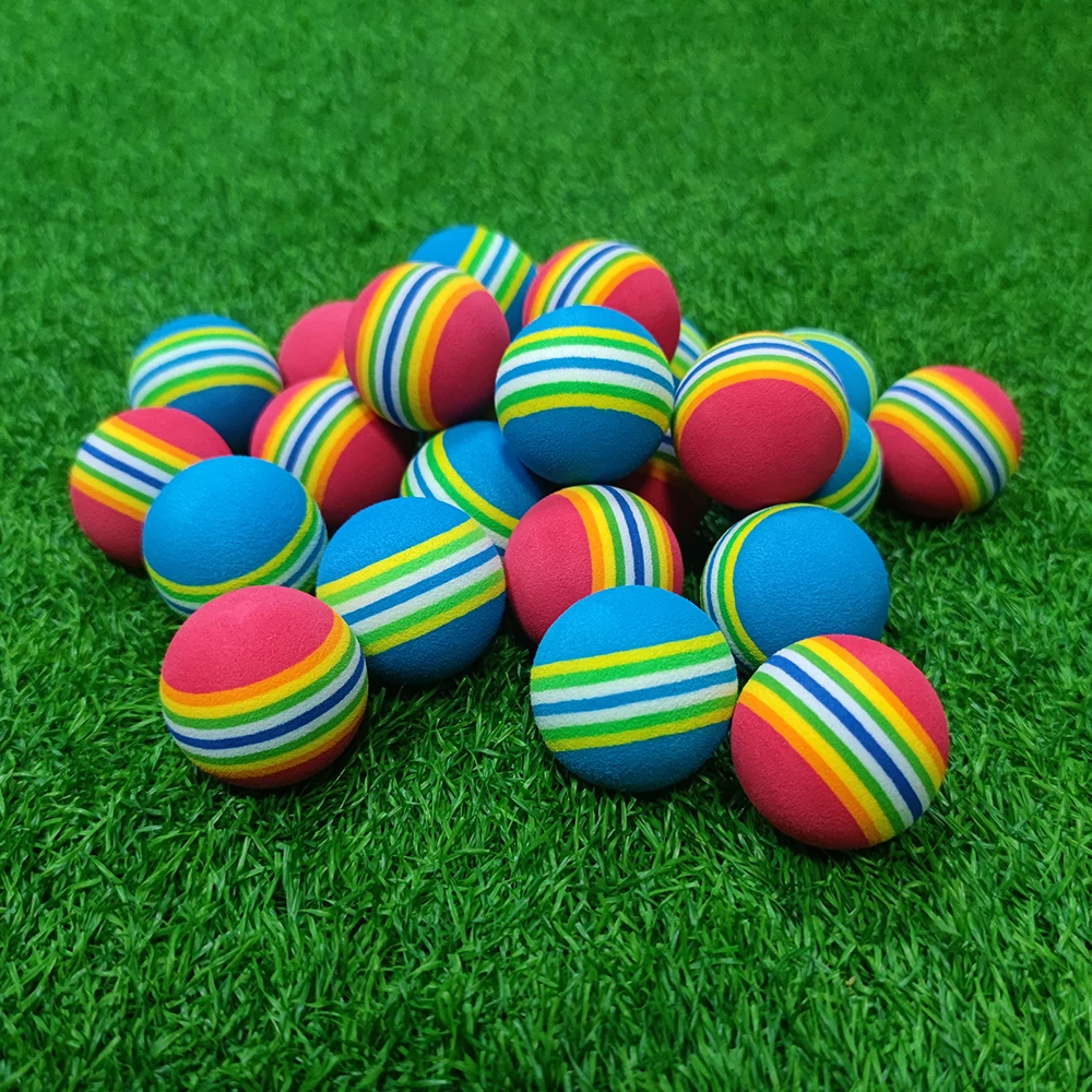 Color: Red - 10 Pcs Rainbow Color EVA Foam Practice Sponge Golf Balls Bulk