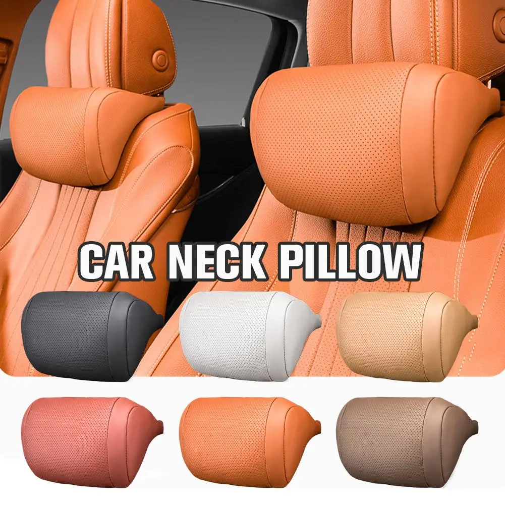 Color: WHITE - Universal Car Seat Headrest Neck Pillow, 3D Ergonomic Travel Neck Rest, Soft Fluffy Comfortable Neck Support, Neck Protection