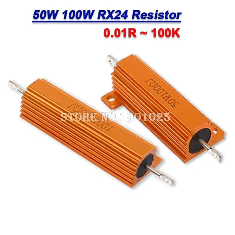 Resistance: 0.56R - New RX24 Aluminum Power Metal Shell Case Wirewound Resistor BXV 50W 100W 0.01R ~ 100K 1 6 8 10 20 200 500 1K 10K Ohm Resistance
