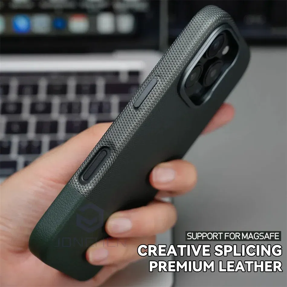 Color: Blue, Material: Silicon - Luxury Hit Color Wireless Charge For MagSafe Premium Leather Case For iPhone 16 Plus 15 14 13 Pro Max Alloy Len Shockproof Cover