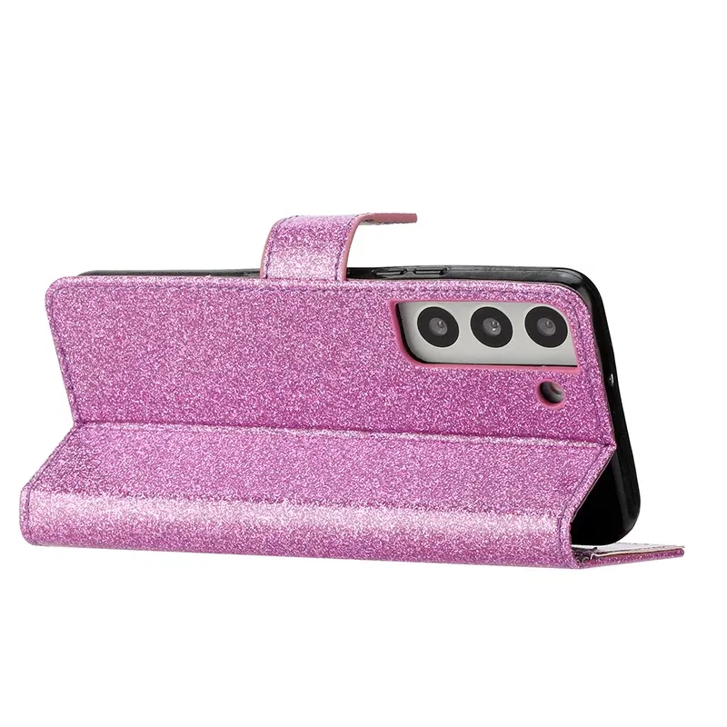 Color: WHITE, Material: ABS - Wallet Glitter Case For Samsung Galaxy S24 FE S23 Ultra S22 Plus S21 S20 A13 A14 A15 A16 A53 A54 A55 A34 Flip Luxury Leather