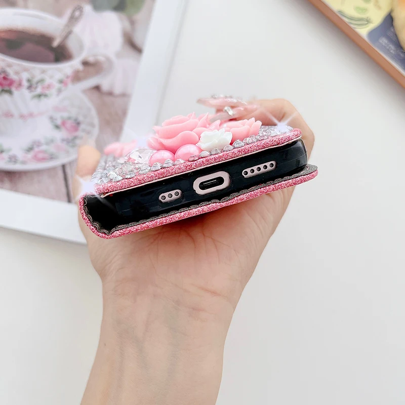 Color: WHITE, Material: ABS - Wallet Glitter Case For Samsung Galaxy S24 FE S23 Ultra S22 Plus S21 S20 A13 A14 A15 A16 A53 A54 A55 A34 Flip Luxury Leather