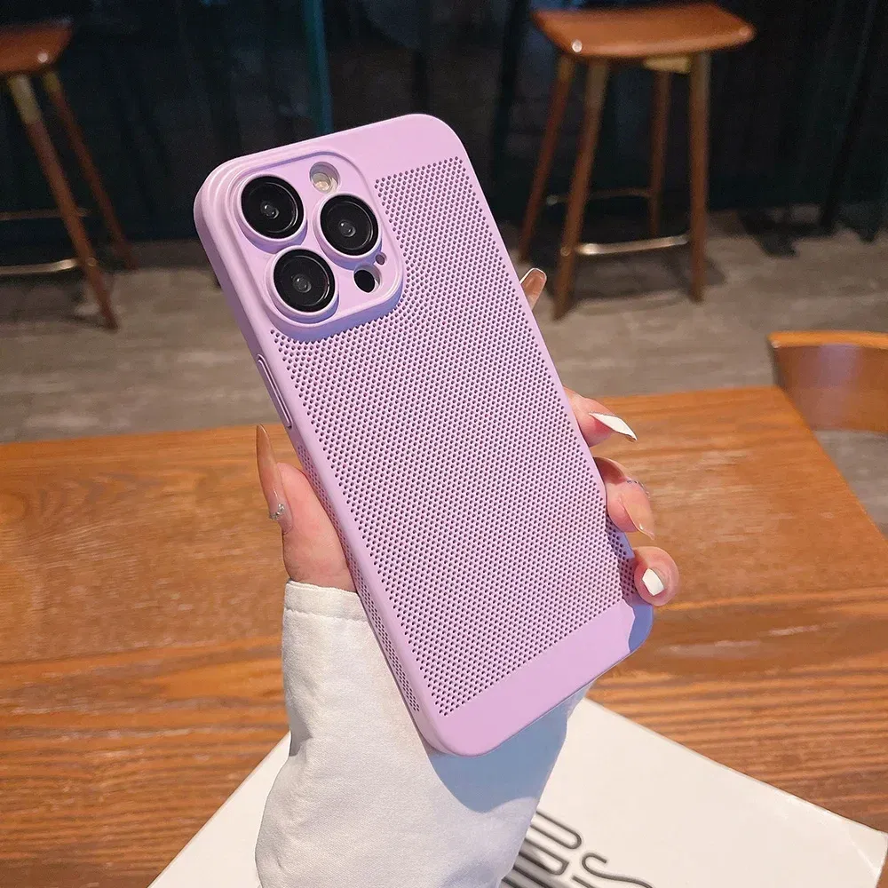 Color: MULTI, Compatible-Phone Models: For iPhone 12, Ships From: CHINA - Breathable Heat Dissipation Cooling Case For iPhone 16 Pro Max 15 14 13 12 11 PC Hard Back Cover