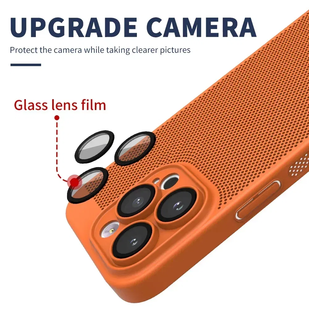 Color: MULTI, Compatible-Phone Models: For iPhone 12, Ships From: CHINA - Breathable Heat Dissipation Cooling Case For iPhone 16 Pro Max 15 14 13 12 11 PC Hard Back Cover