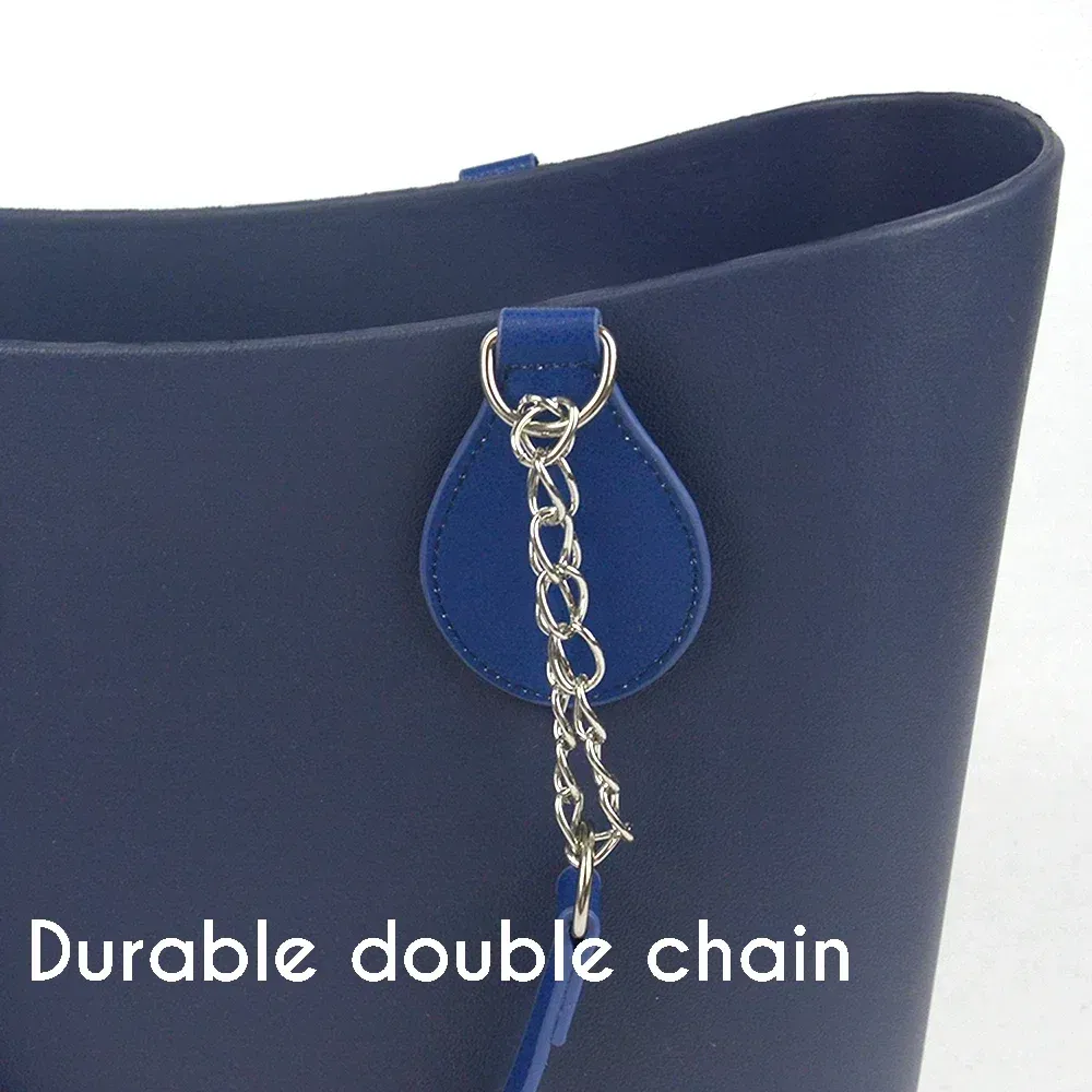 Color: Silver, Ships From: CHINA - TANQU 1 Pair Long leather PU chain Handle with Tear Drop End Double Metal Chain for O Bag for EVA Obag Women Bag