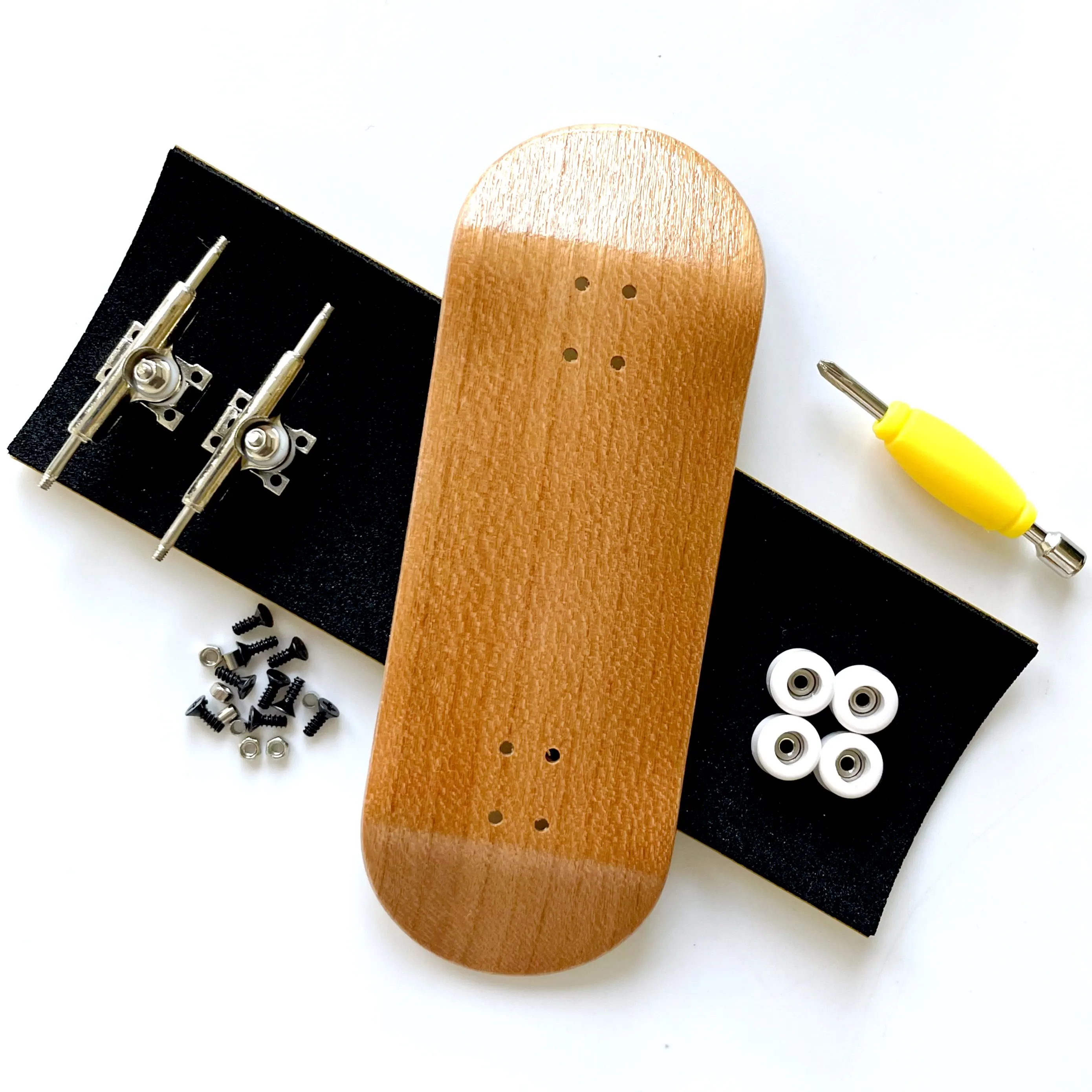 Color: black - 34mm Fingerboard Set with Double Axle Trucks Bearing Wheels