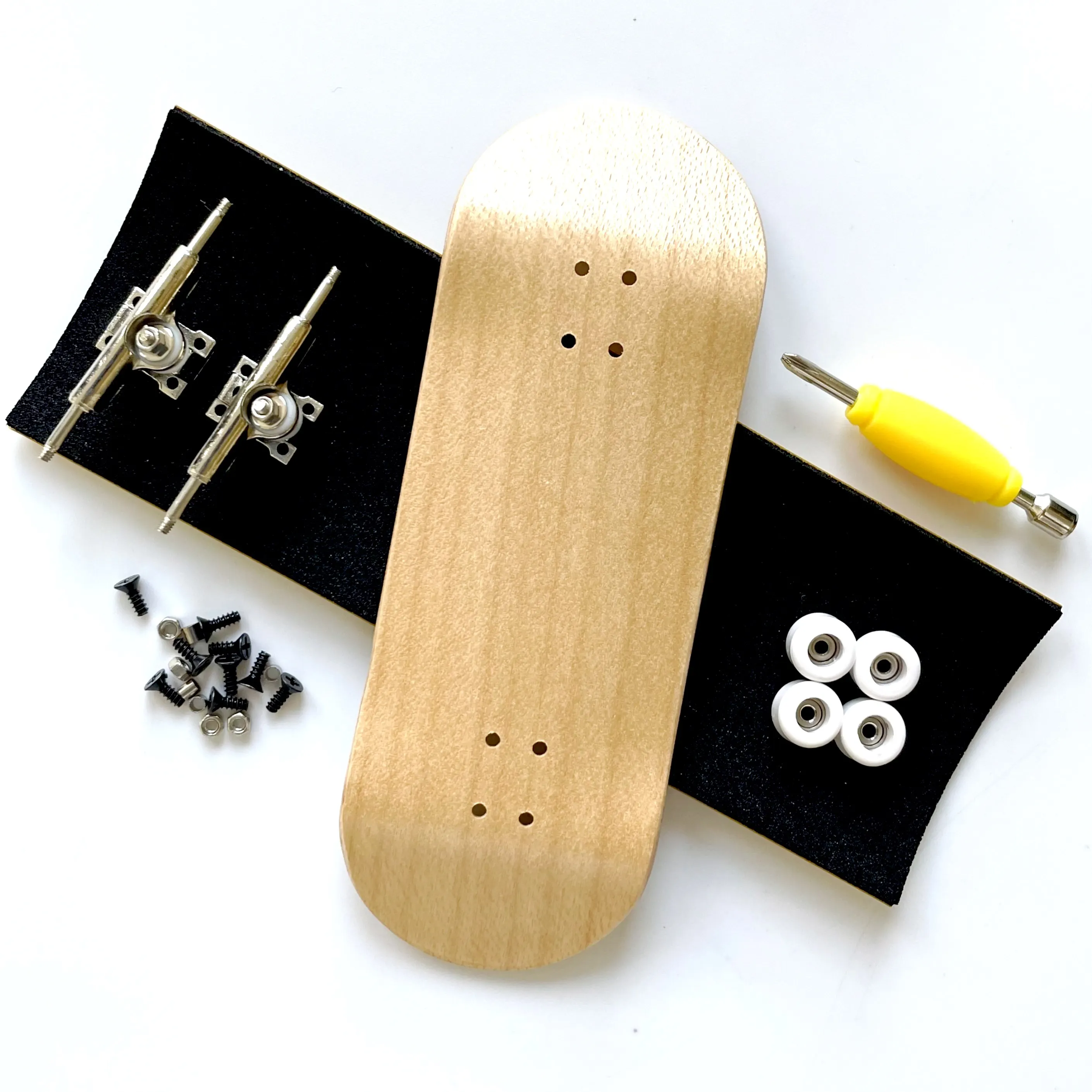 Color: black - 34mm Fingerboard Set with Double Axle Trucks Bearing Wheels
