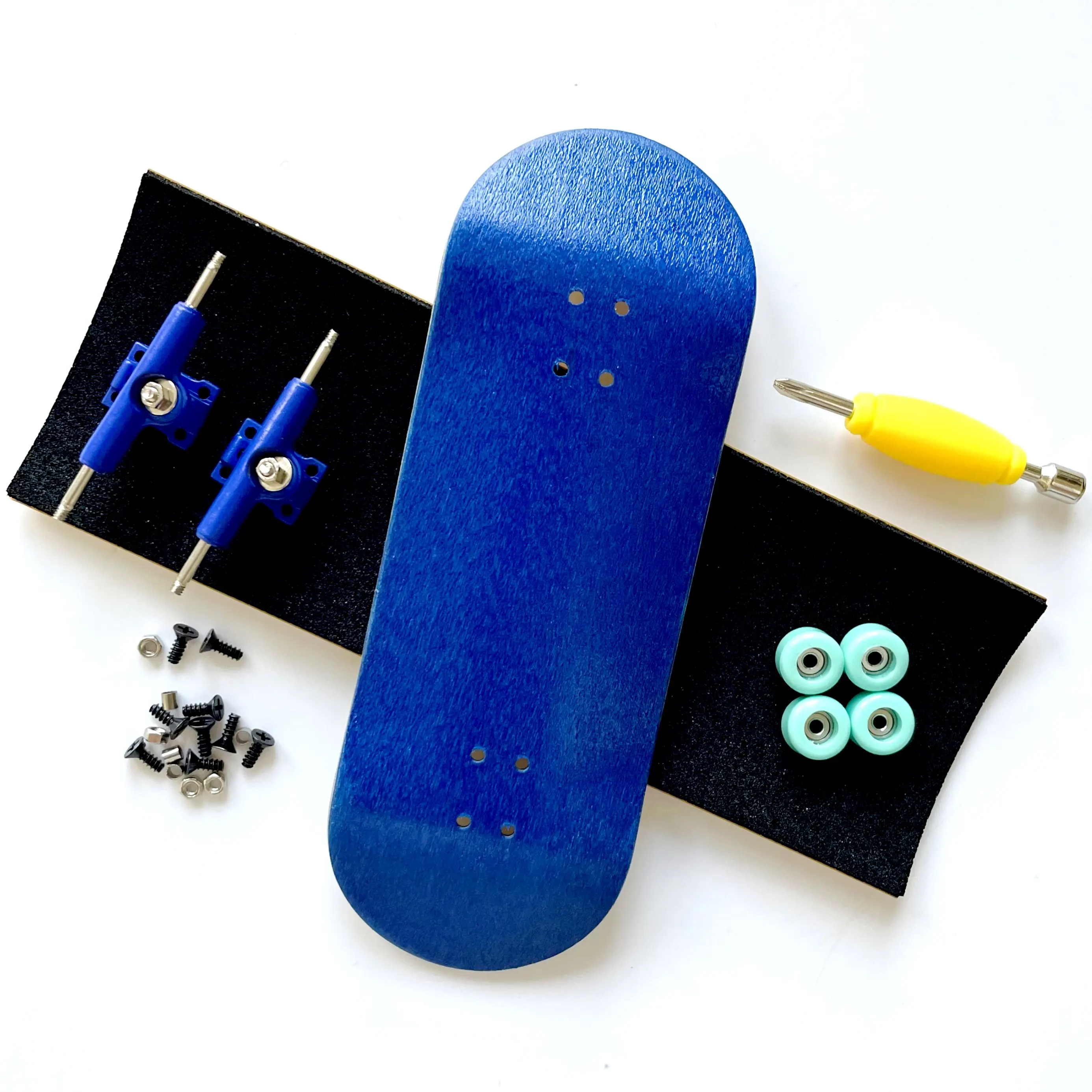 Color: black - 34mm Fingerboard Set with Double Axle Trucks Bearing Wheels